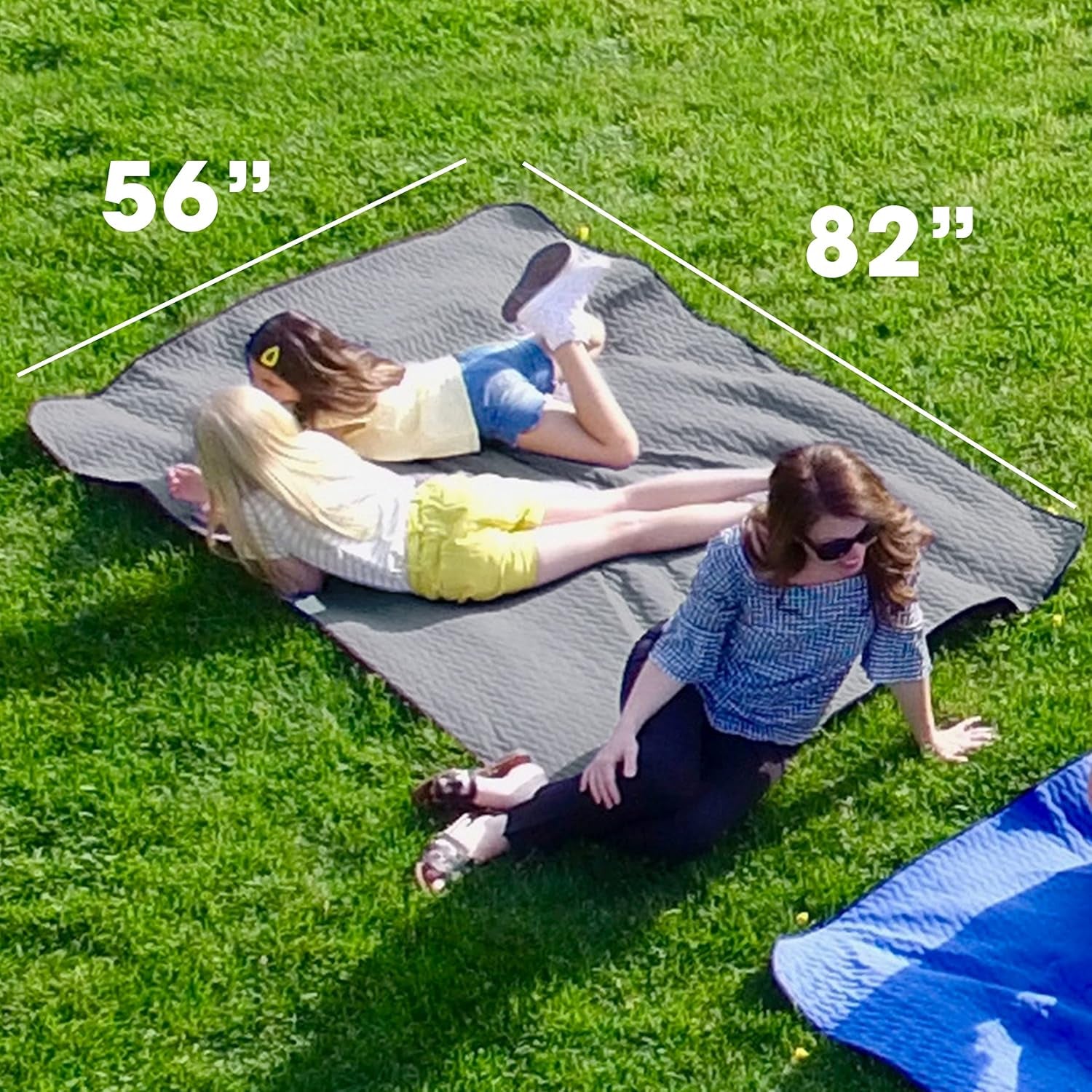 Waterproof Outdoor Blankets (82" X 56") Large Camping Blanket, Water Proof Foldable, Use as Stadium Blanket, Beach Blanket, Travel Blanket, Picnic Blanket for Outdoors - Compact, Gray