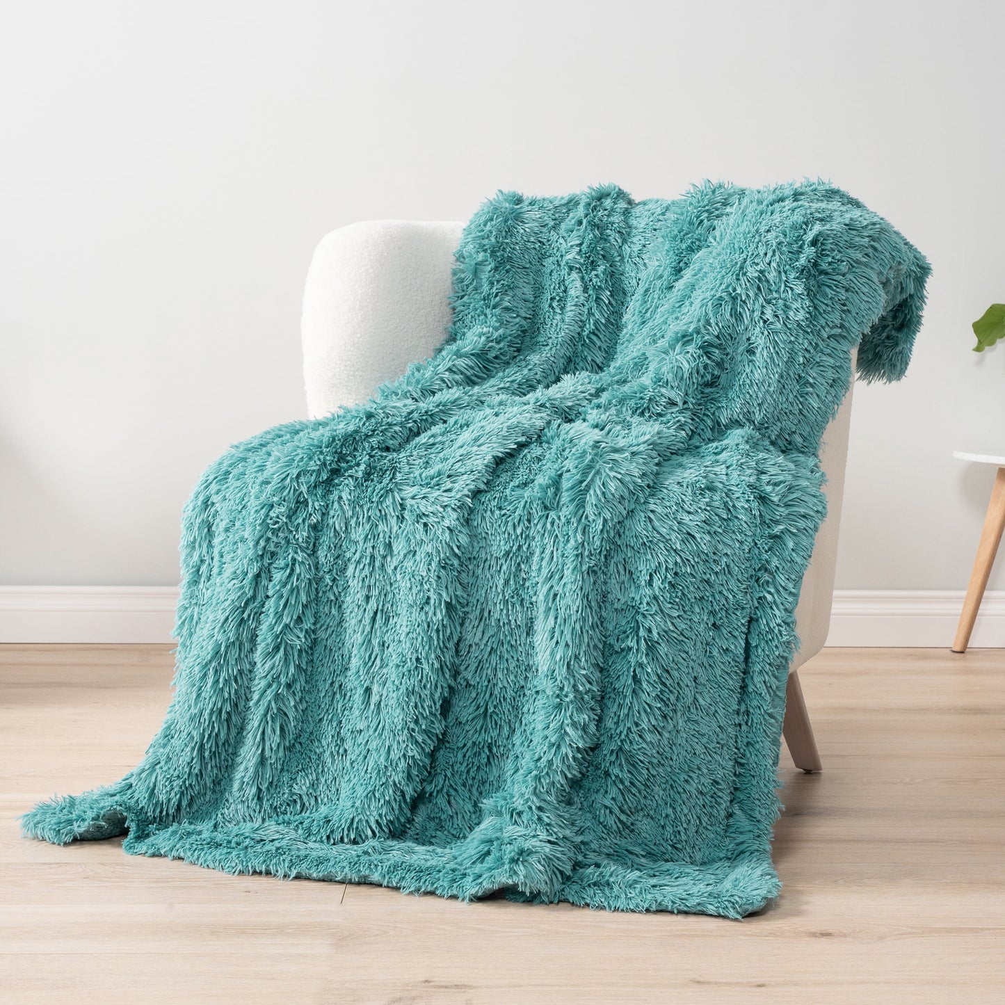 Teal Green Fluffy Throw Blanket for Couch, Fuzzy Blanket for Women Men, Furry Plush Warm Blanket Bed Sofa, Super Soft Thick Faux Fur Sherpa Blanket Throw, 50X60