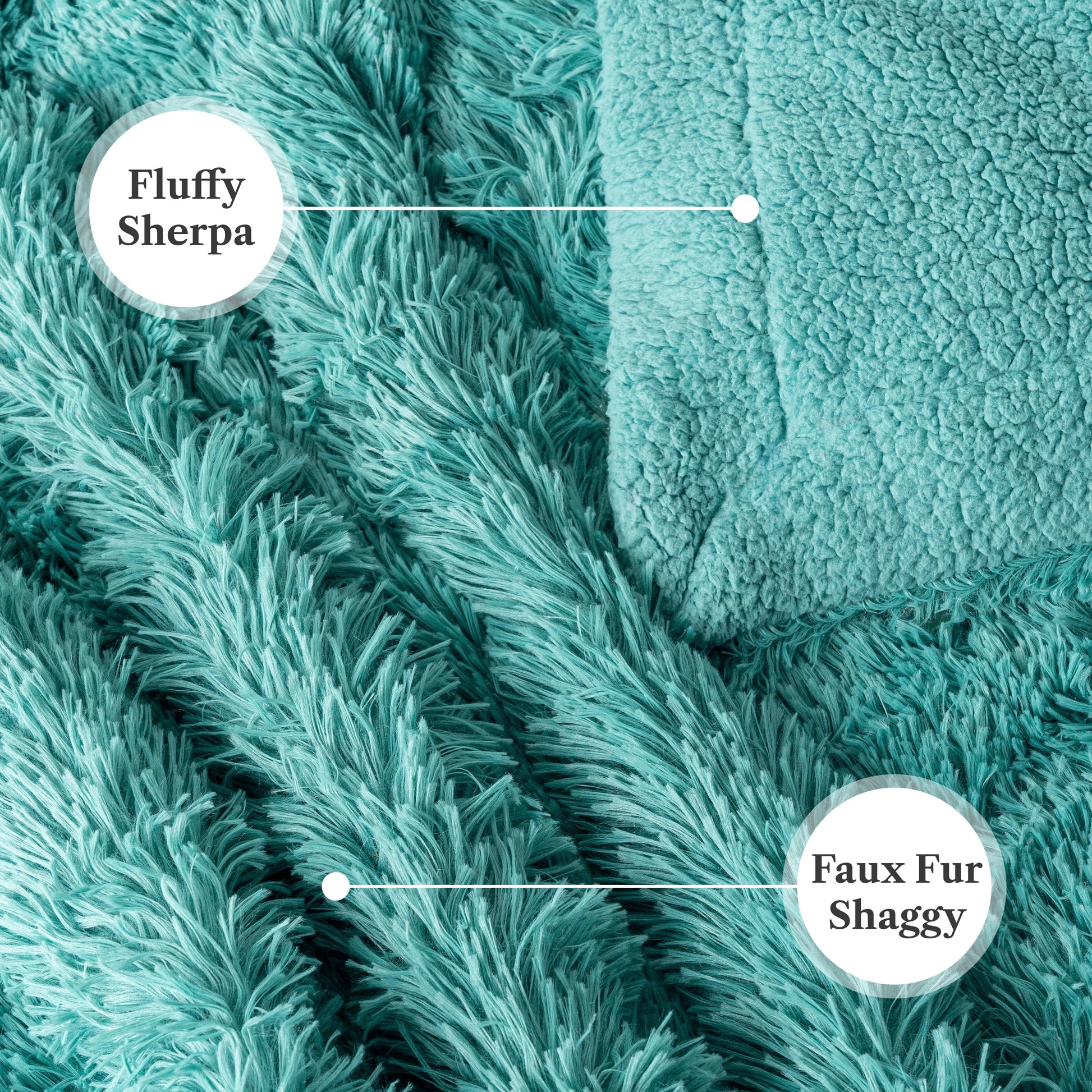 Teal Green Fluffy Throw Blanket for Couch, Fuzzy Blanket for Women Men, Furry Plush Warm Blanket Bed Sofa, Super Soft Thick Faux Fur Sherpa Blanket Throw, 50X60