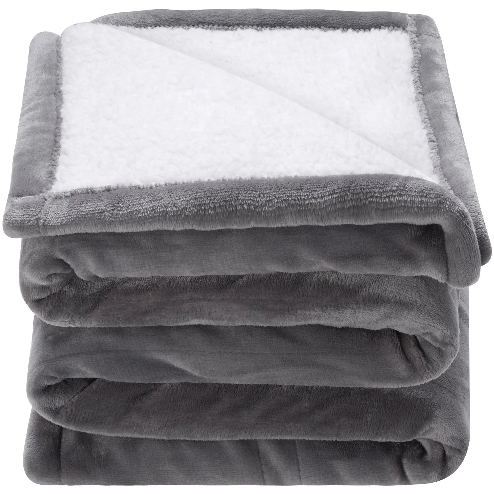 VEVOR Heated Blanket Electric Throw, 50" X 60" Twin Size, Soft Flannel & Sherpa Heating Blanket with 3 Hours Timer Auto-Off, 5 Heating Levels for Sofa, Machine Washable, ETL & FCC Certification (Grey)