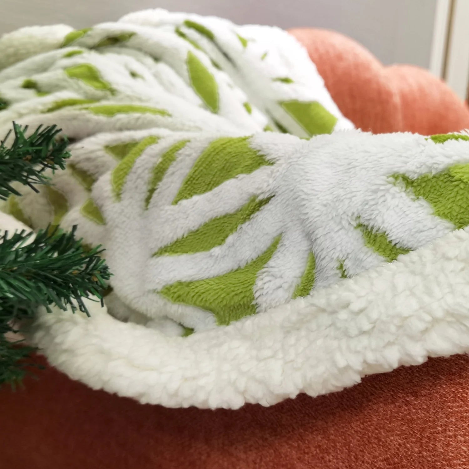 Sherpa Fleece Blanket Fuzzy Soft Throw Blanket Dual Sided Blanket for Couch Sofa Bed (Fruit Green,51"X63")