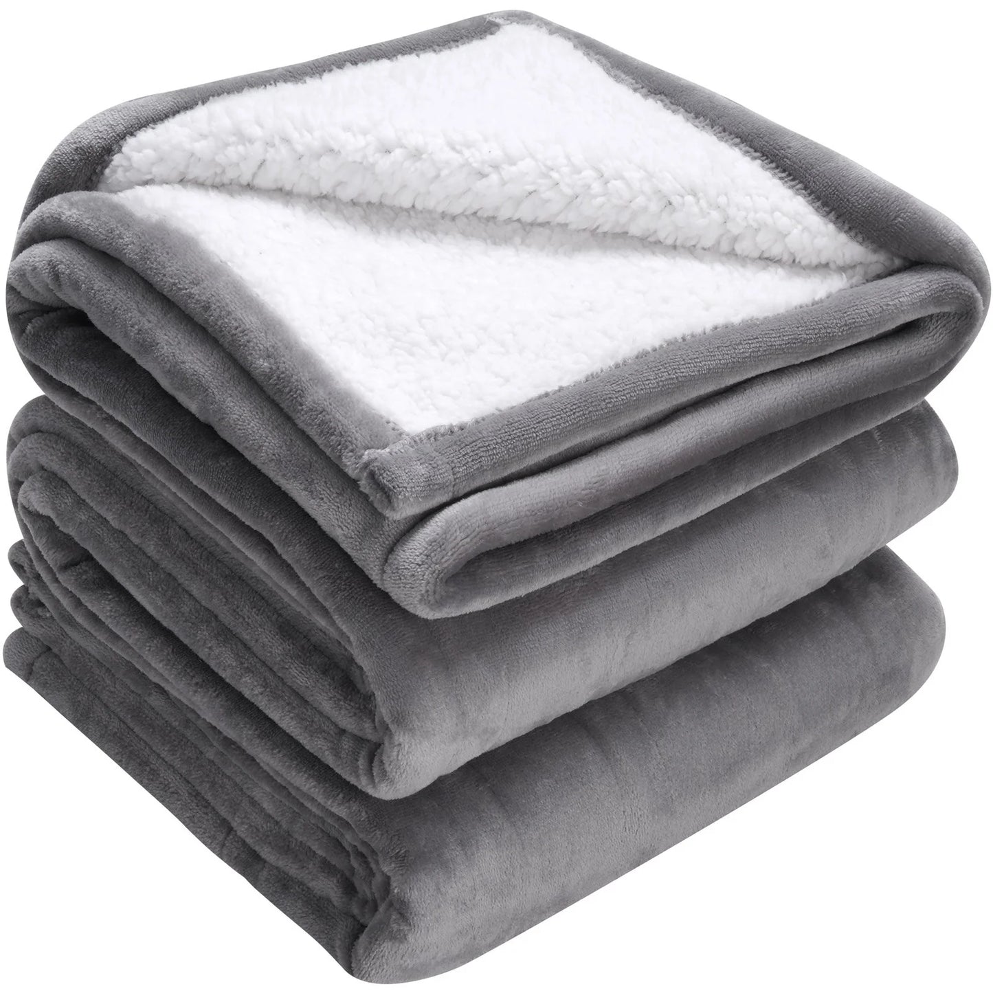 VEVOR Heated Blanket Electric Throw, 50" X 60" Twin Size, Soft Flannel & Sherpa Heating Blanket with 3 Hours Timer Auto-Off, 5 Heating Levels for Sofa, Machine Washable, ETL & FCC Certification (Grey)