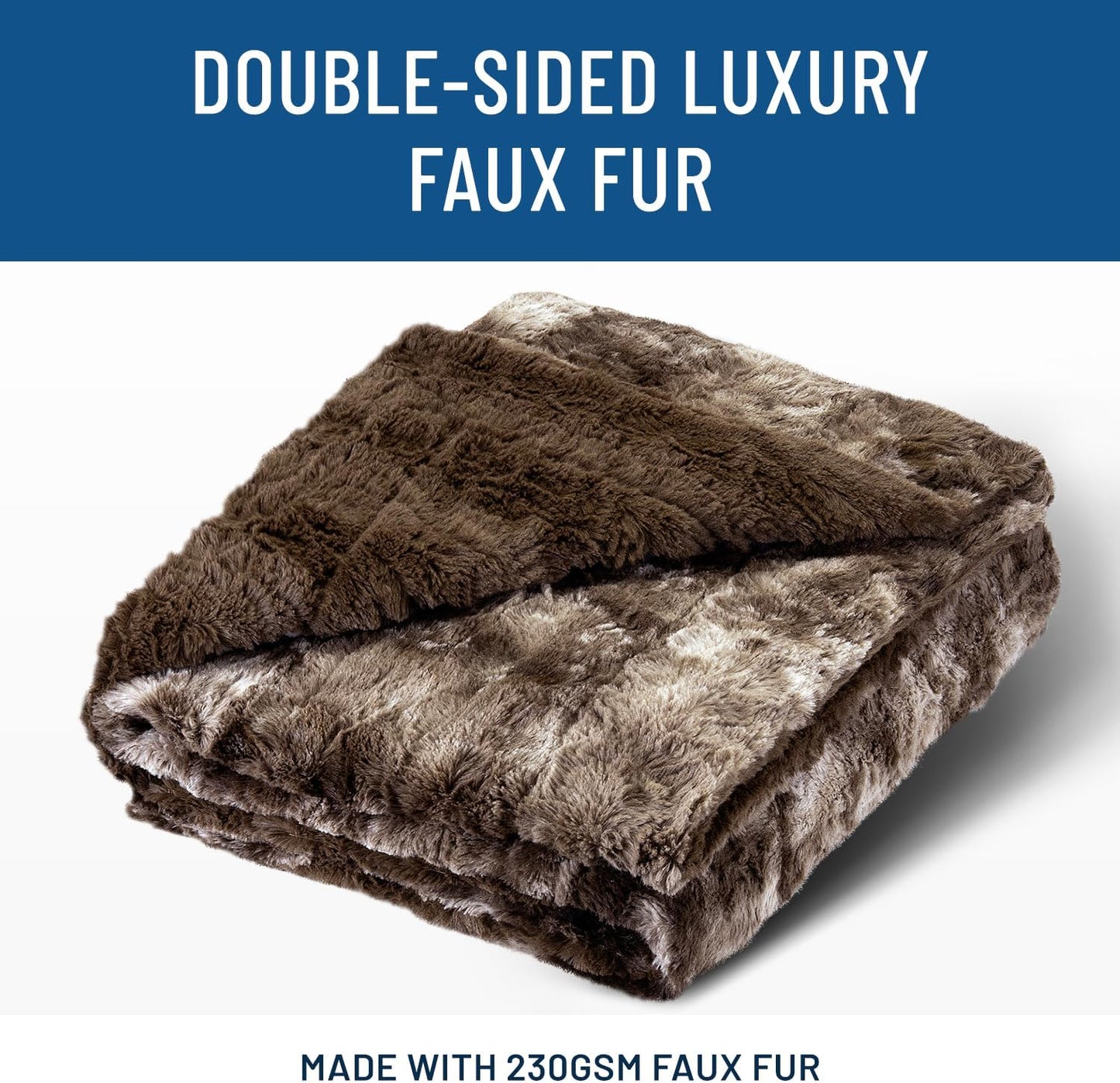 Faux Fur Throw Blanket - Soft, Fluffy, Fuzzy, Plush, Thick, Minky Throws