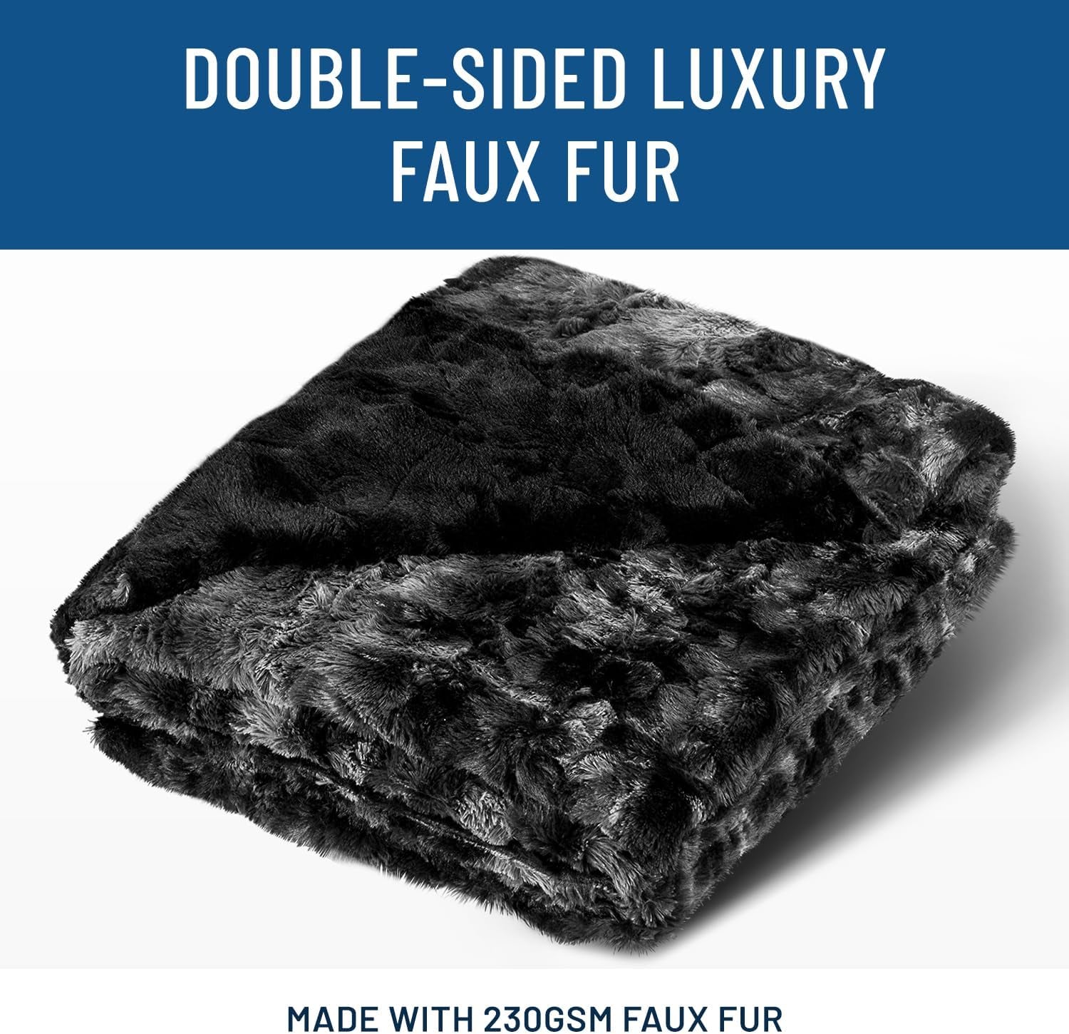 Faux Fur Throw Blanket - Soft, Fluffy, Fuzzy, Plush, Thick, Minky Throws