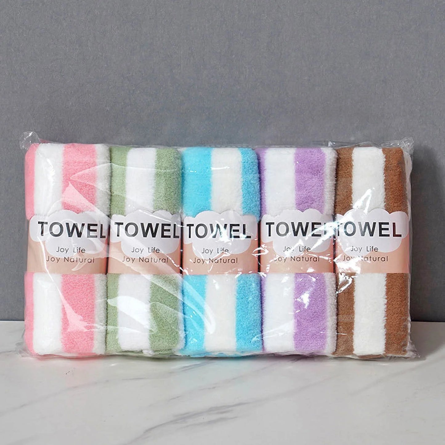 Clearance 5 Pcs Striped Hand Towel Face Towel Ultra Soft Highly Absorbent Quick Dry Towel for Bathroom Shower Kitchen, 12" X 24"