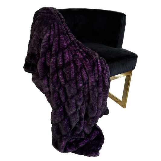 Plutus Purple Plush Pelt Faux Fur Luxury Throw Blanket